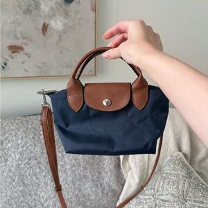 Mini Navy Blue Nylon Crossbody